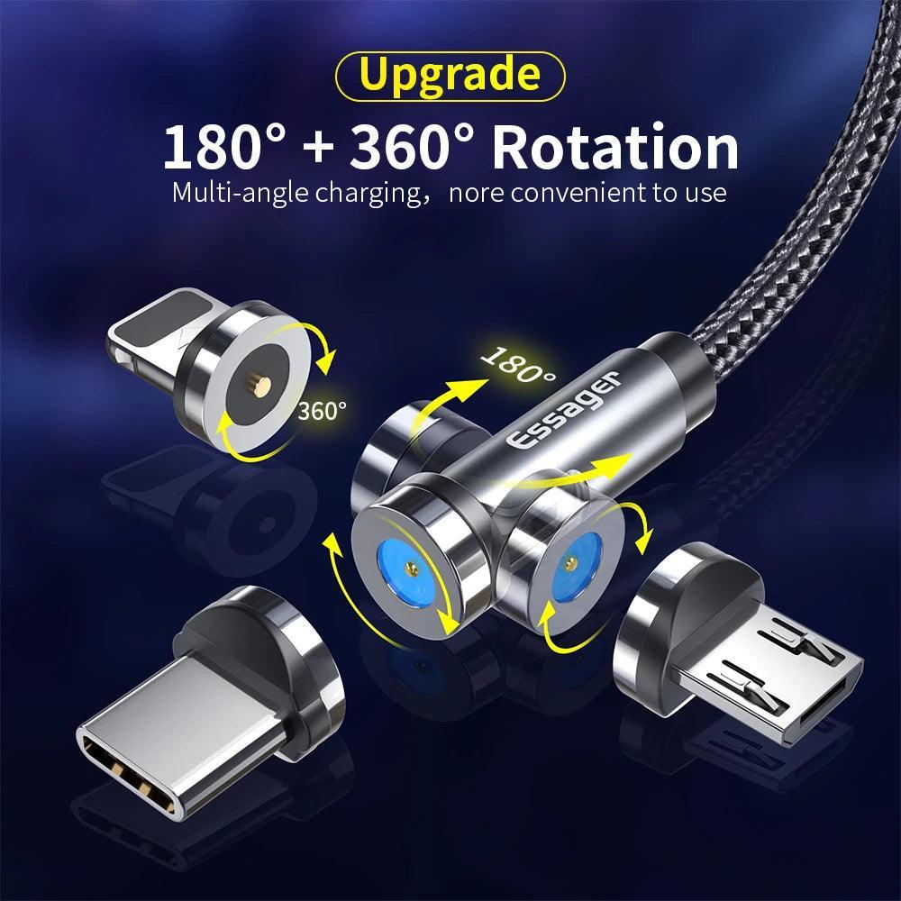 540 Degree Magnetic Charging Cable - Practical Design and Super Speed