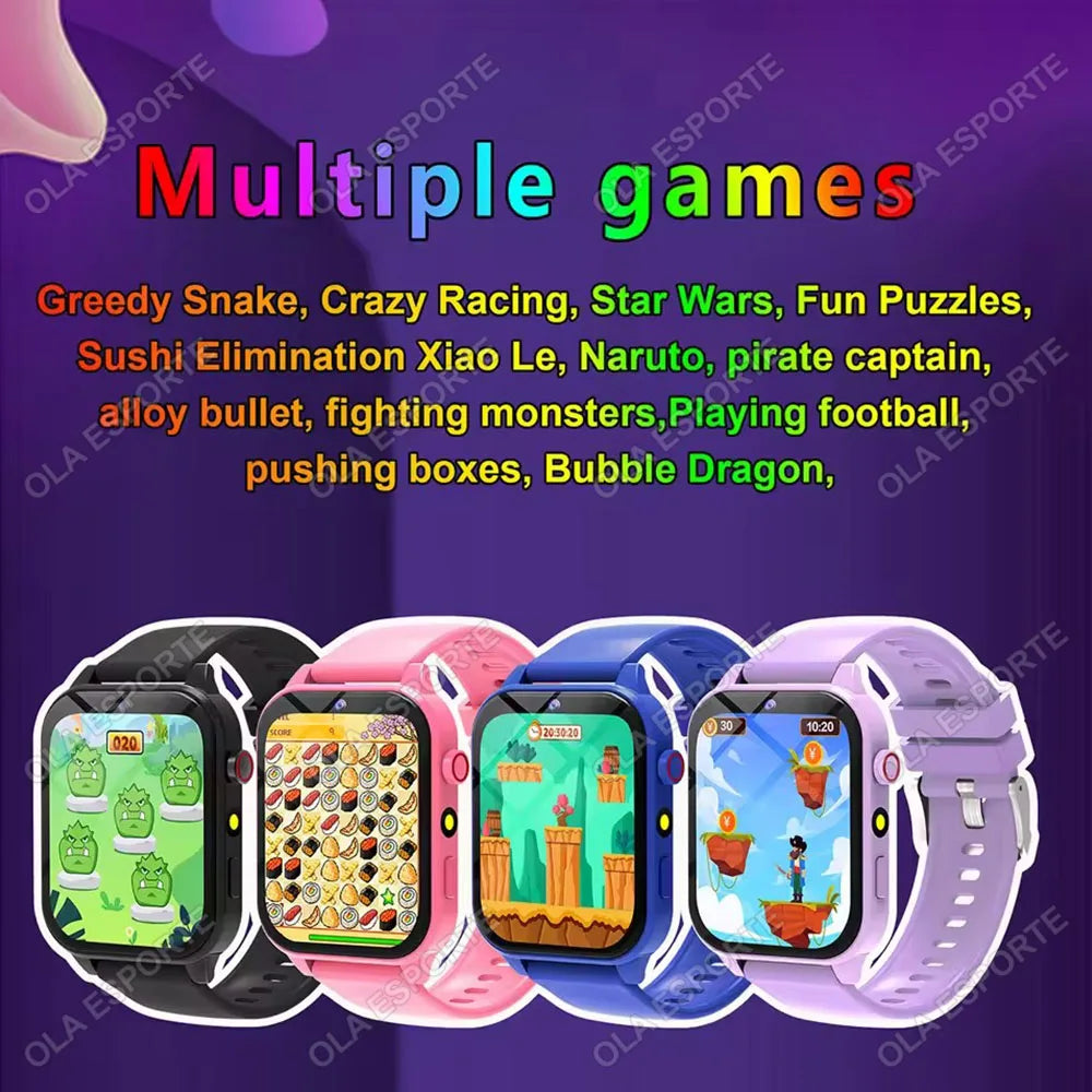 Smartwatch for kids with HD touch screen, camera, and educational games