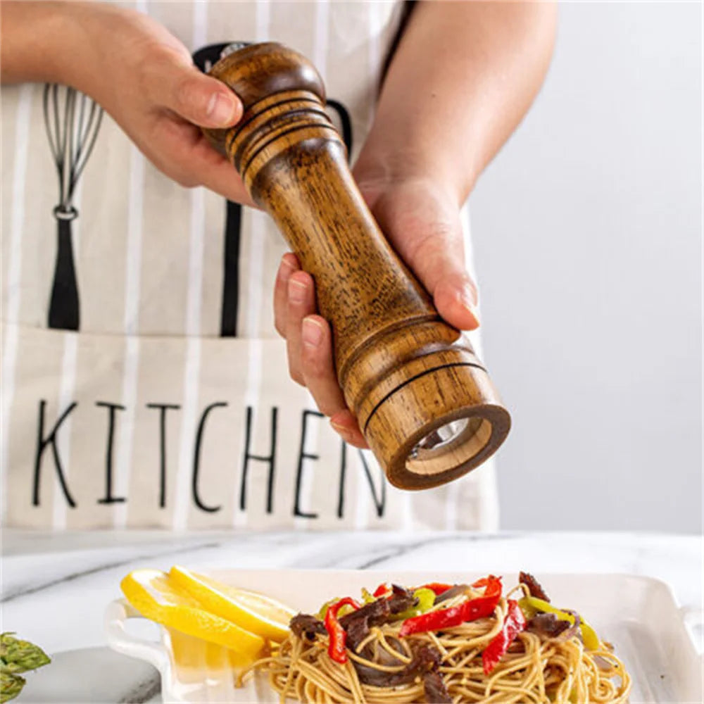 Wooden pepper and salt mill