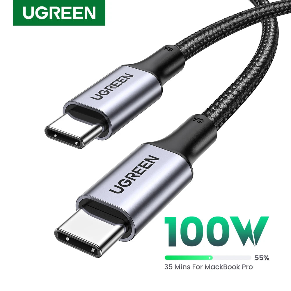 كابل شحن UGREEN تايب-سي PD 100 واط للشحن السريع